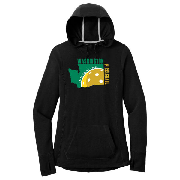 Sport-Tek ® Ladies PosiCharge ® Tri-Blend Wicking Fleece Hooded Pullover Thumbnail